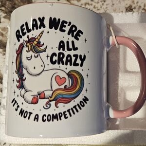 Unicorn Mug with Pink Handle